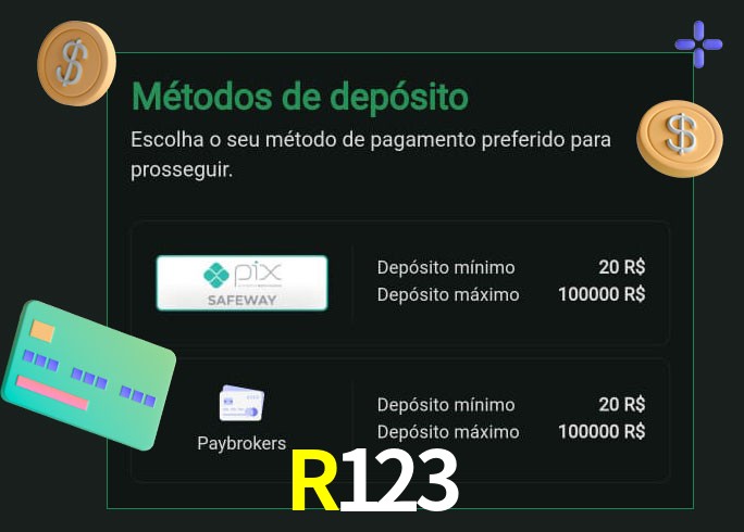 O cassino R123 oferece uma grande variedade de métodos de pagamento